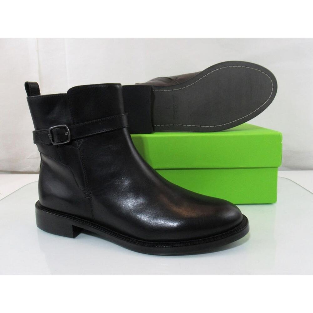 Women's Sam Edelman Nolynn Buckled Zip Ankle Boots Booties Black Leather Size 9 - Picture 9 of 9